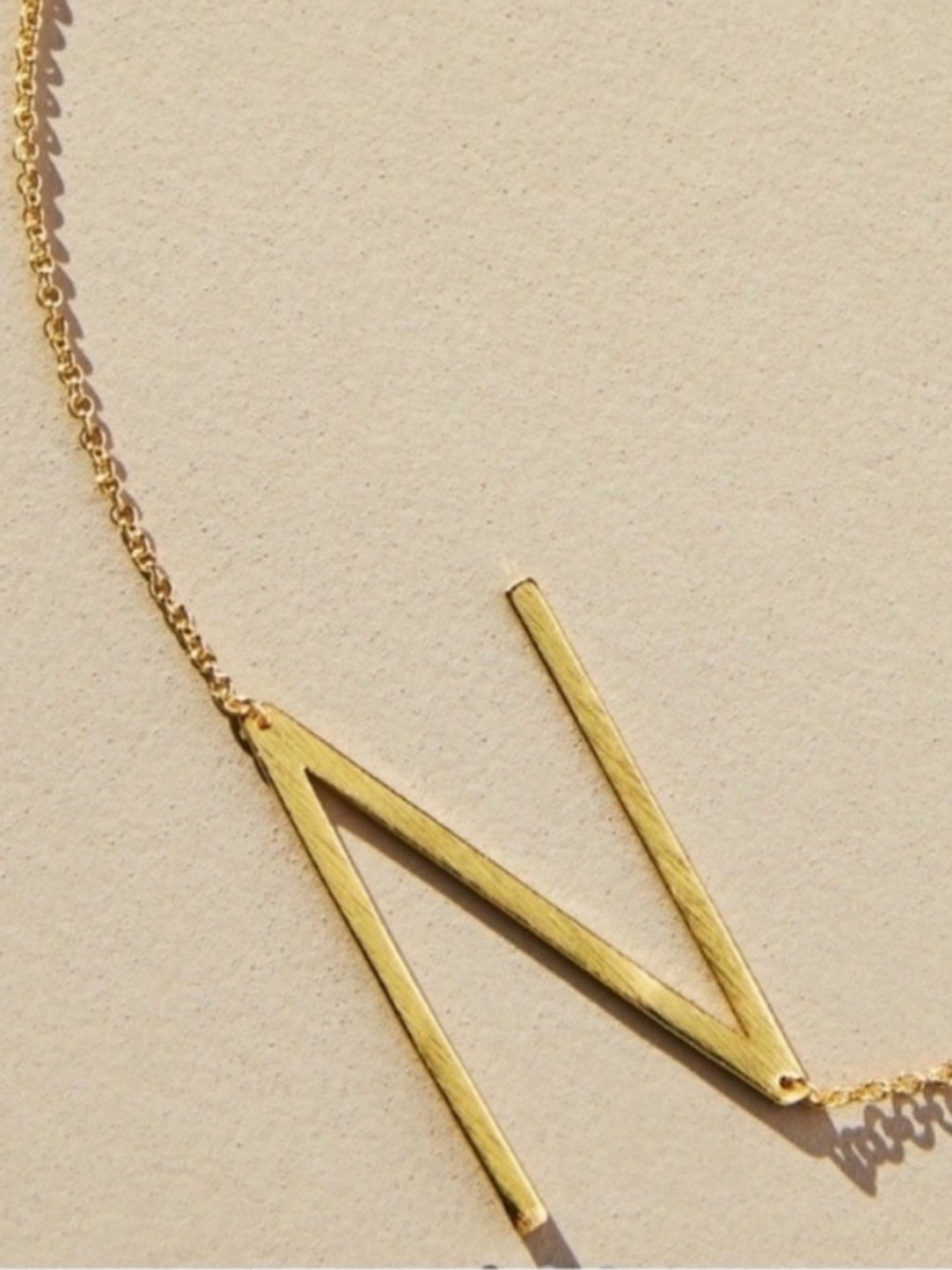 New! Gold Monogram Initial Letter Pendant Necklace NWOT